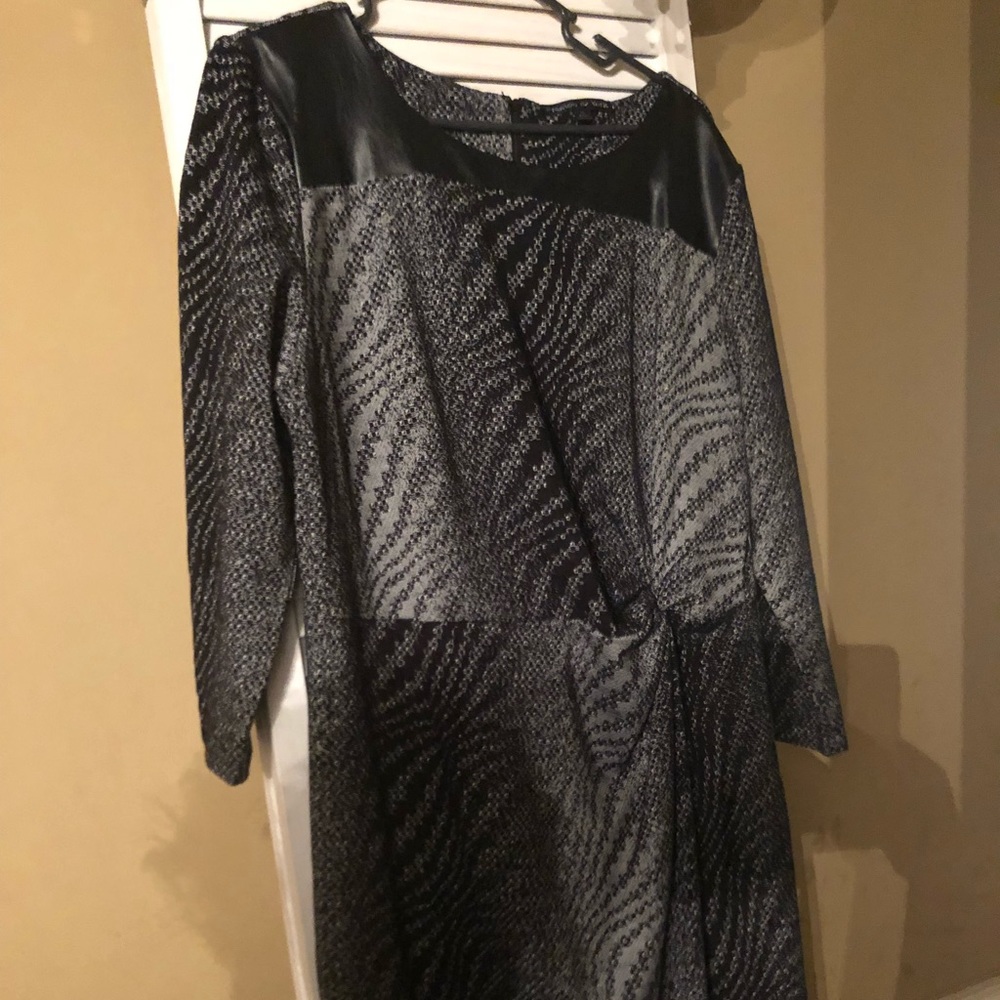 Preston & York Dress w/ faux leather accent (New)